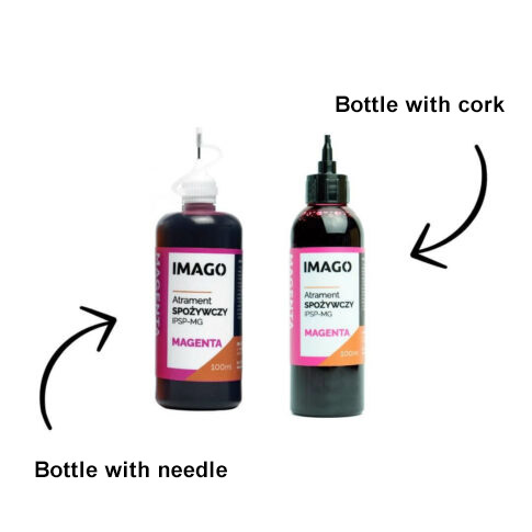 Full set of inks for confectionery plotter from IMAGO Cyan Magenta Yellow Black Light Cyan Light Magenta